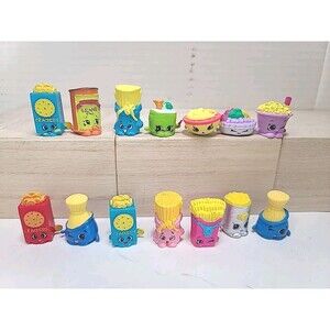Lot Of 14 Shopkins Moose Toys Groceries Food Pasta Beans Crackers Ect..